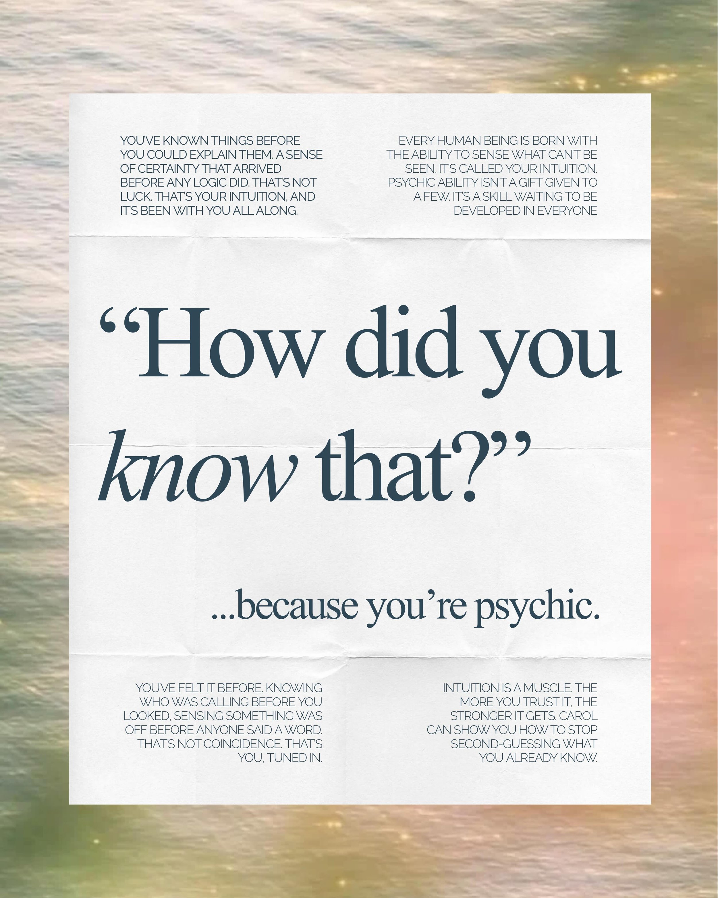 Someone has asked you this before. And you didn&rsquo;t have an answer, but somehow, you knew! 

That&rsquo;s not coincidence. That&rsquo;s you, tuned in. 

Intuition is a muscle. The more you trust it, the stronger it gets. My online learning shows 