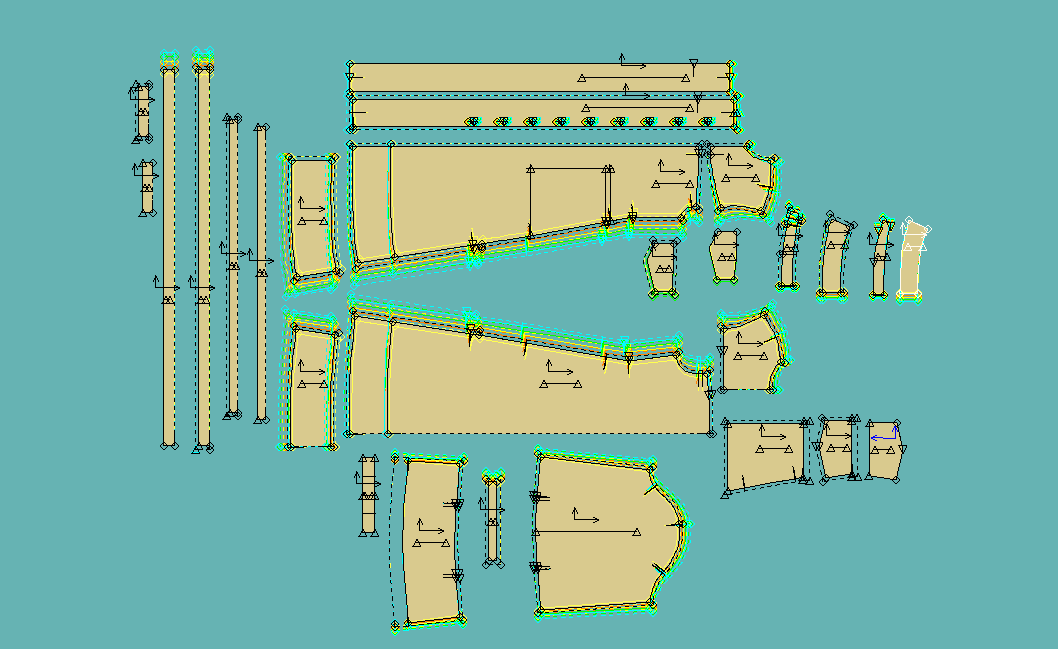 Technical engineering or architectural diagram with various labeled components and measurements on a teal background.