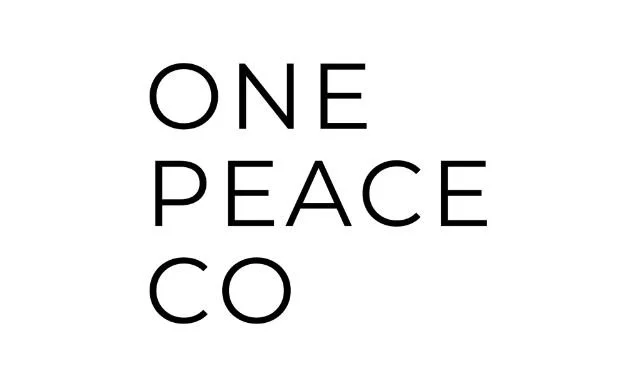 Text reading 'ONE PEACE CO' with the words stacked vertically in black font on a white background.