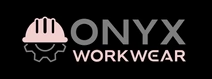 ONYX Workwear logo with pink hard hat graphic