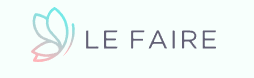 Logo of Le Faire with a stylized butterfly design.