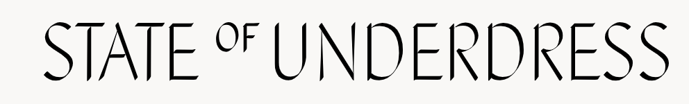 Text reading 'State of Underdress' in black serif font on a gray background.