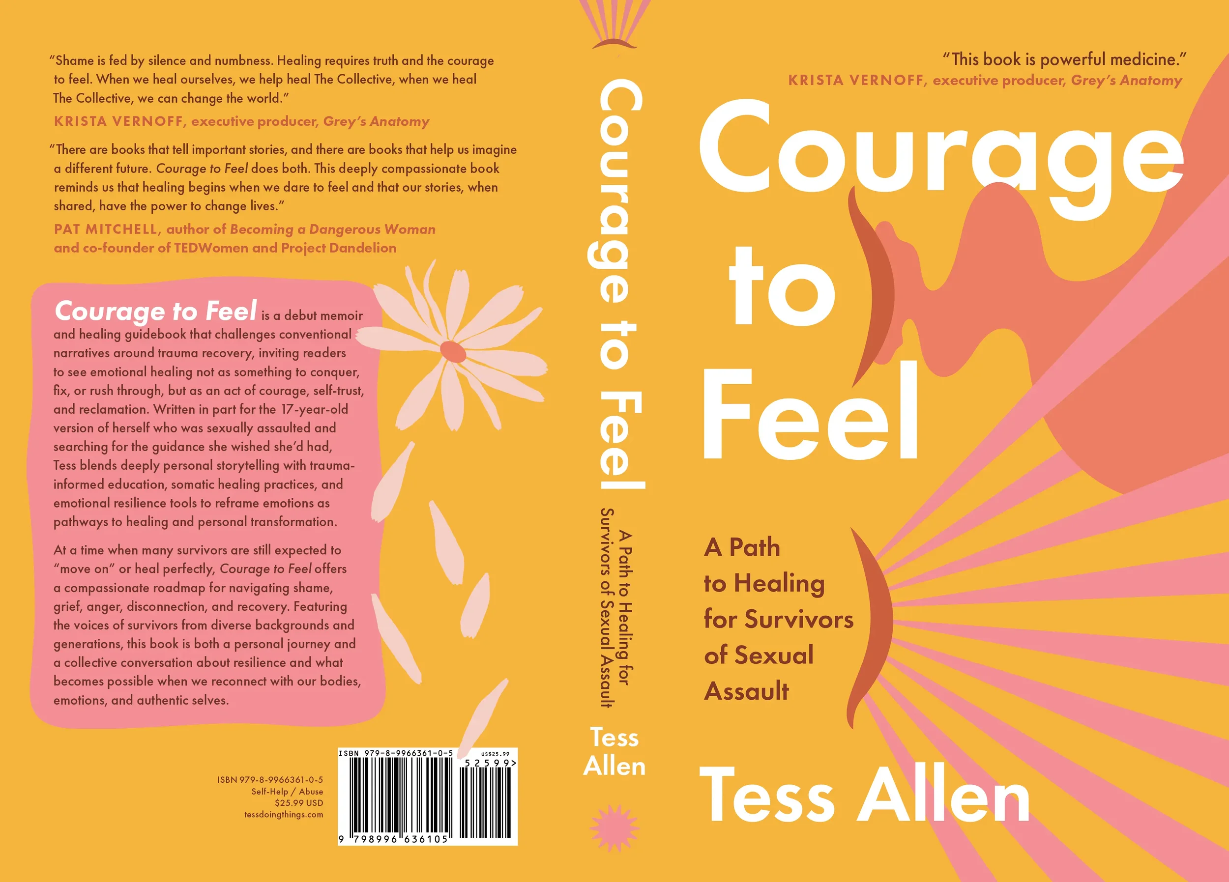 Courage to Feel full cover layout including back cover and spine