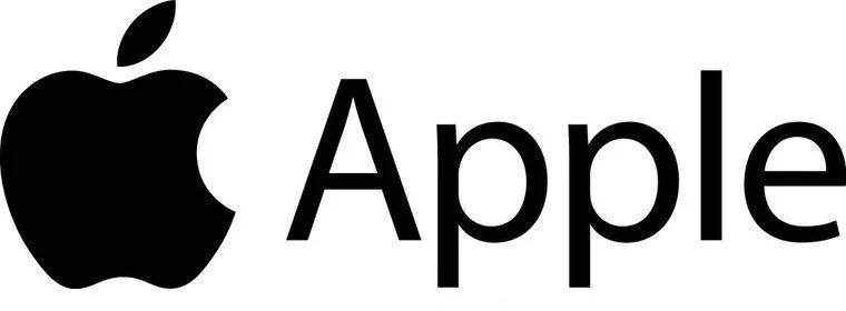 Logotipo da Apple com a palavra 'Apple' ao lado