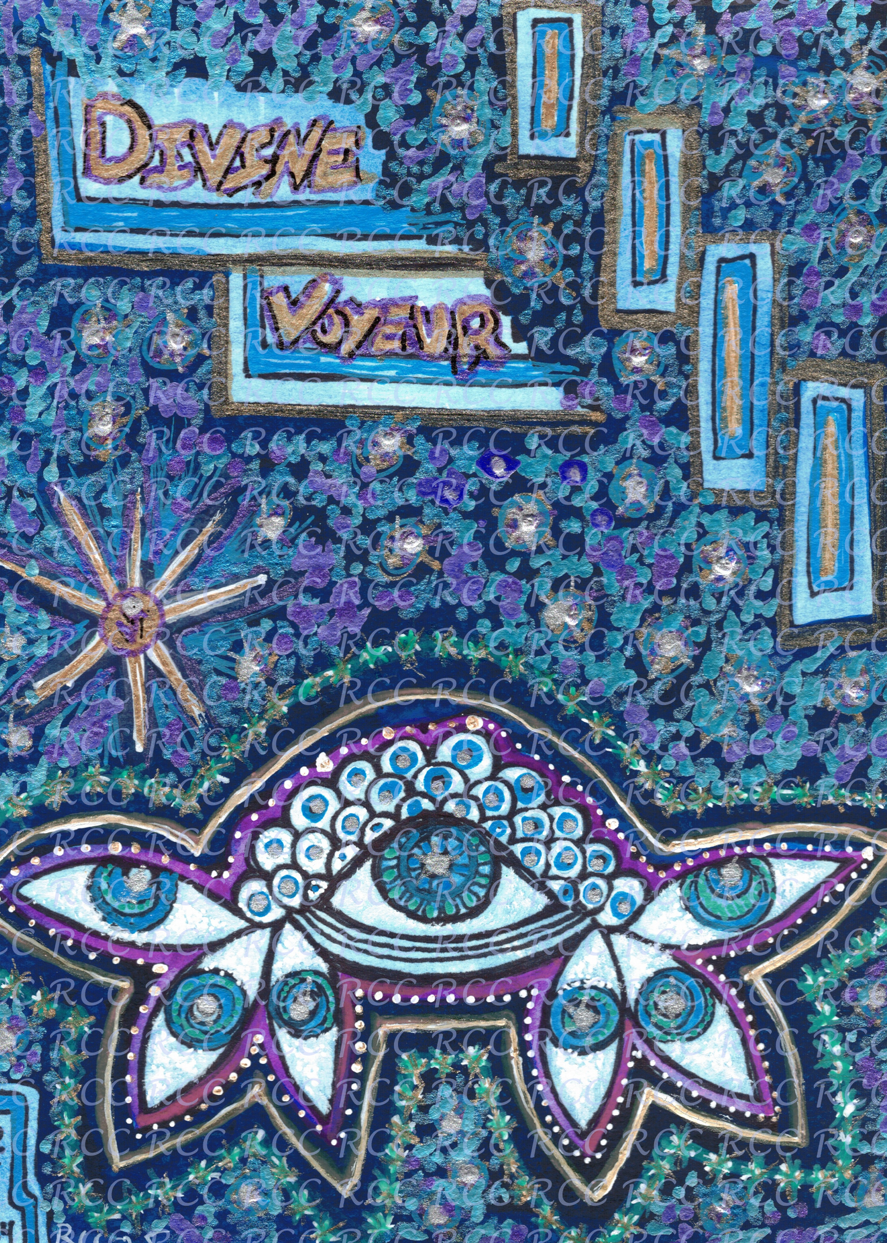 We all have our divine voyeurs in our lives. Call out to your angel with this piece made with sharpie, watercolor, and acrylic paint pen. 