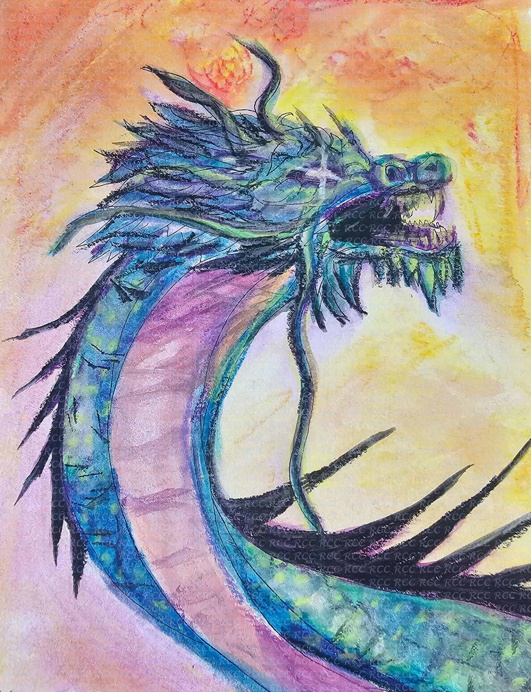 Dragon rising at sunset sub20mb watermarked.png