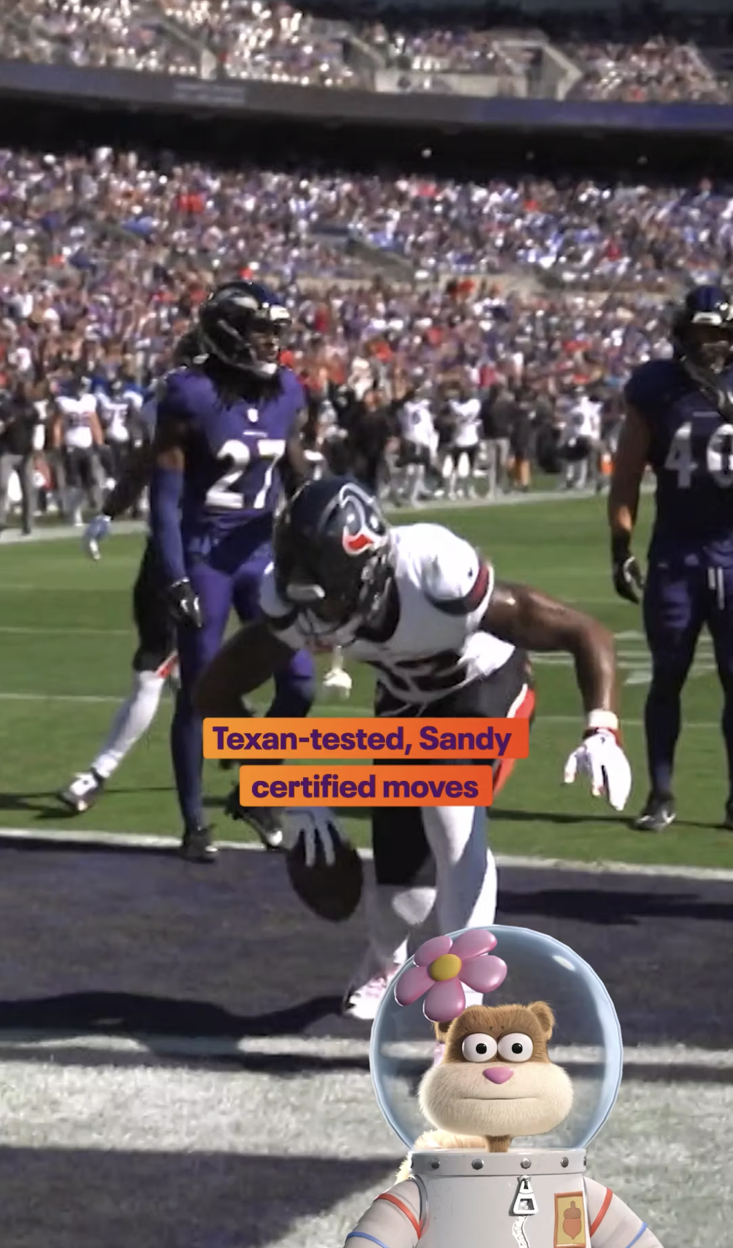 Sandy Cheeks x Texans Touchdown Dance