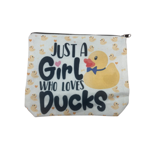 “Just a Girl Who Loves Ducks” Zipper Bag