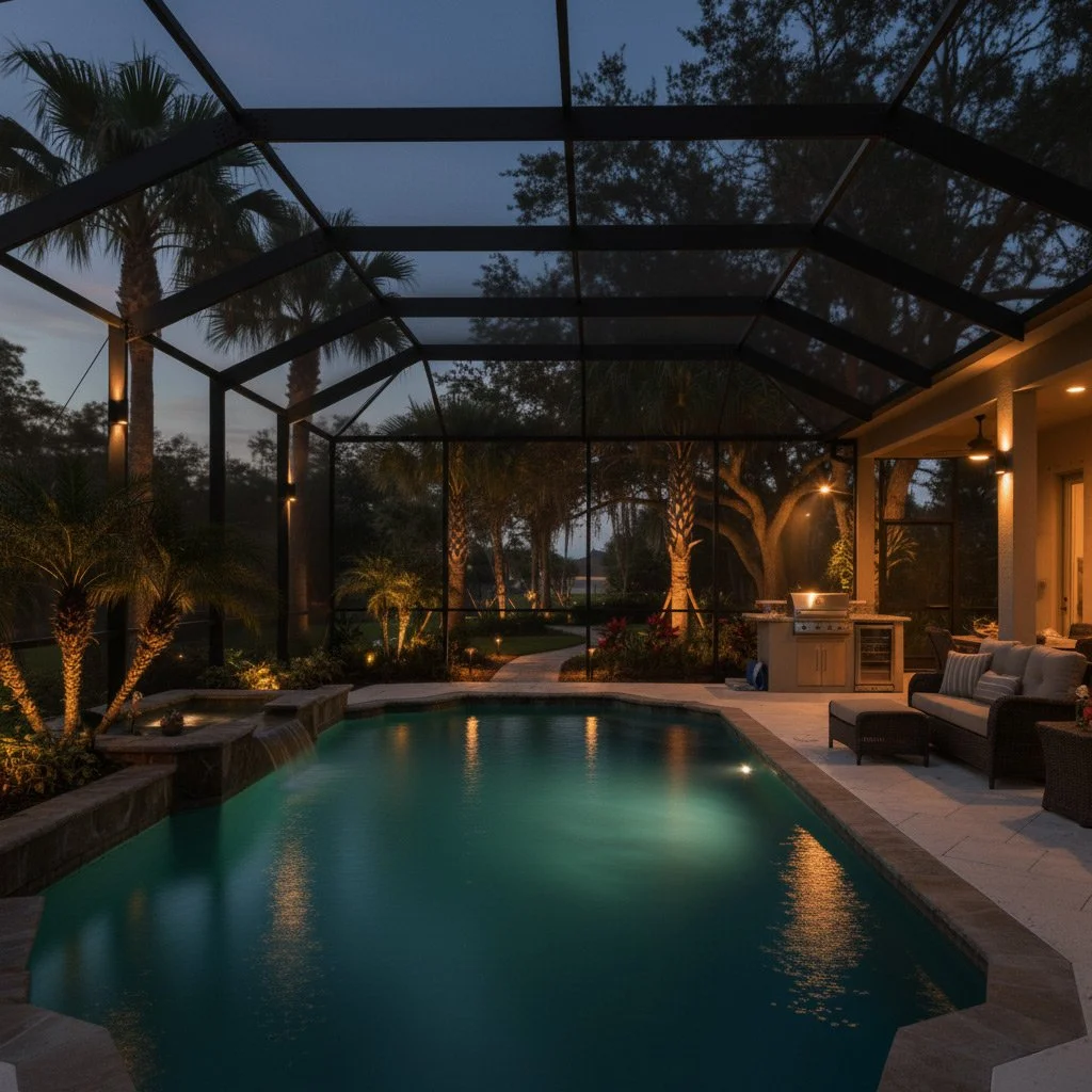 pool lanai lighting in florida - from vibe lighting