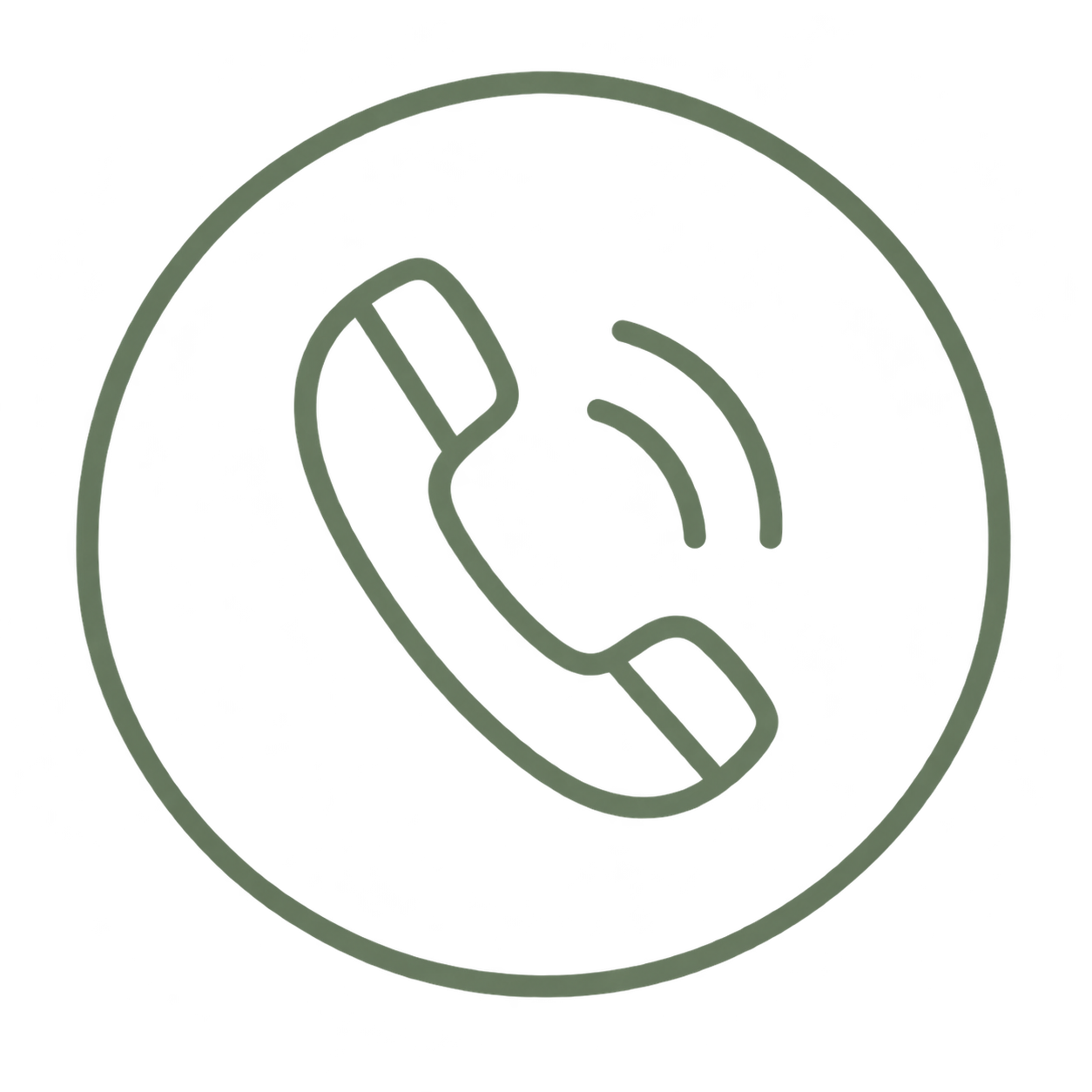 Phone ringing icon inside a circle
