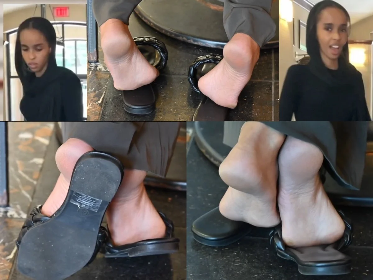 Film 249 - Candid Girl Feet, Ebony Hijab Woman Shoeplay (Ultra HD)