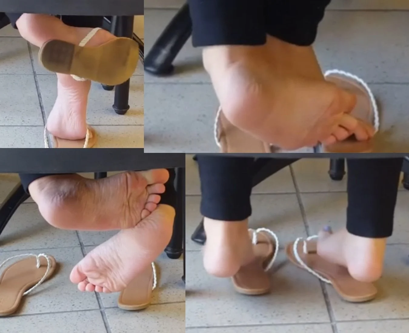 Film 330 - Candid Girl Feet, Flip Flop College Shoeplay