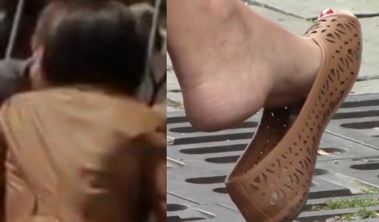 Film 113 - Candid Girl Feet, Asian Heel Popping Shoeplay