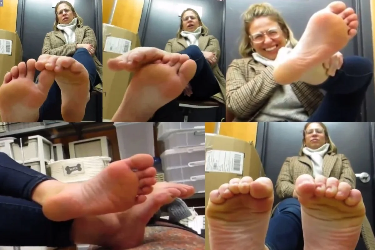 Video 82 - Public Feet Interview, Blonde Nerdy Woman Soles