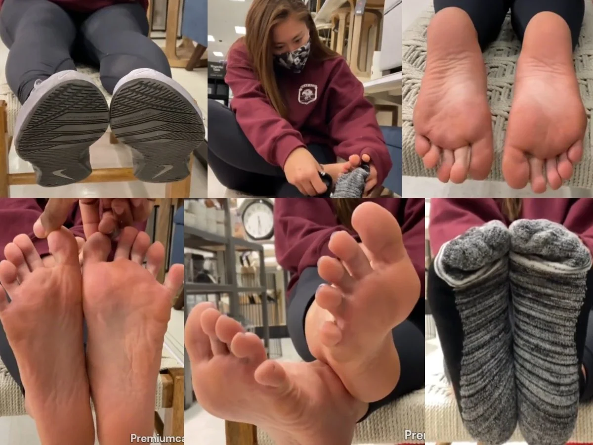 Video 122 - Public Feet Interview, Asian College Soccer Player toe wiggler