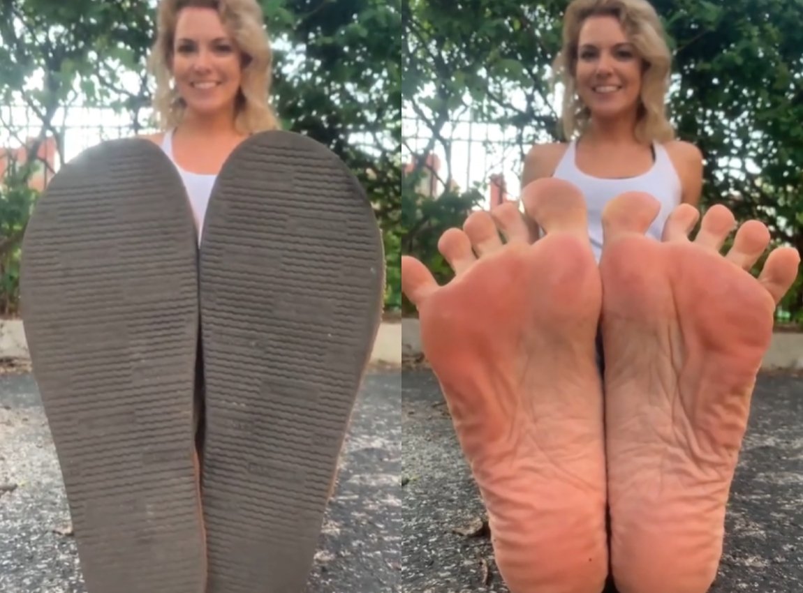Video 157 - Public Feet Interview, Bubbly Blonde Shapely Soles