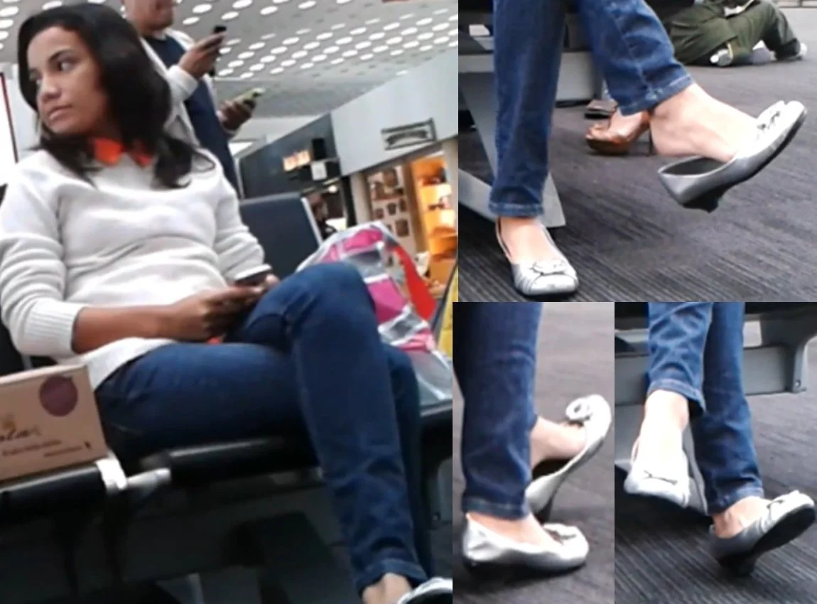 Film 314 - Candid Girl Feet, Beautiful Mexican Teen Flats Shoeplay