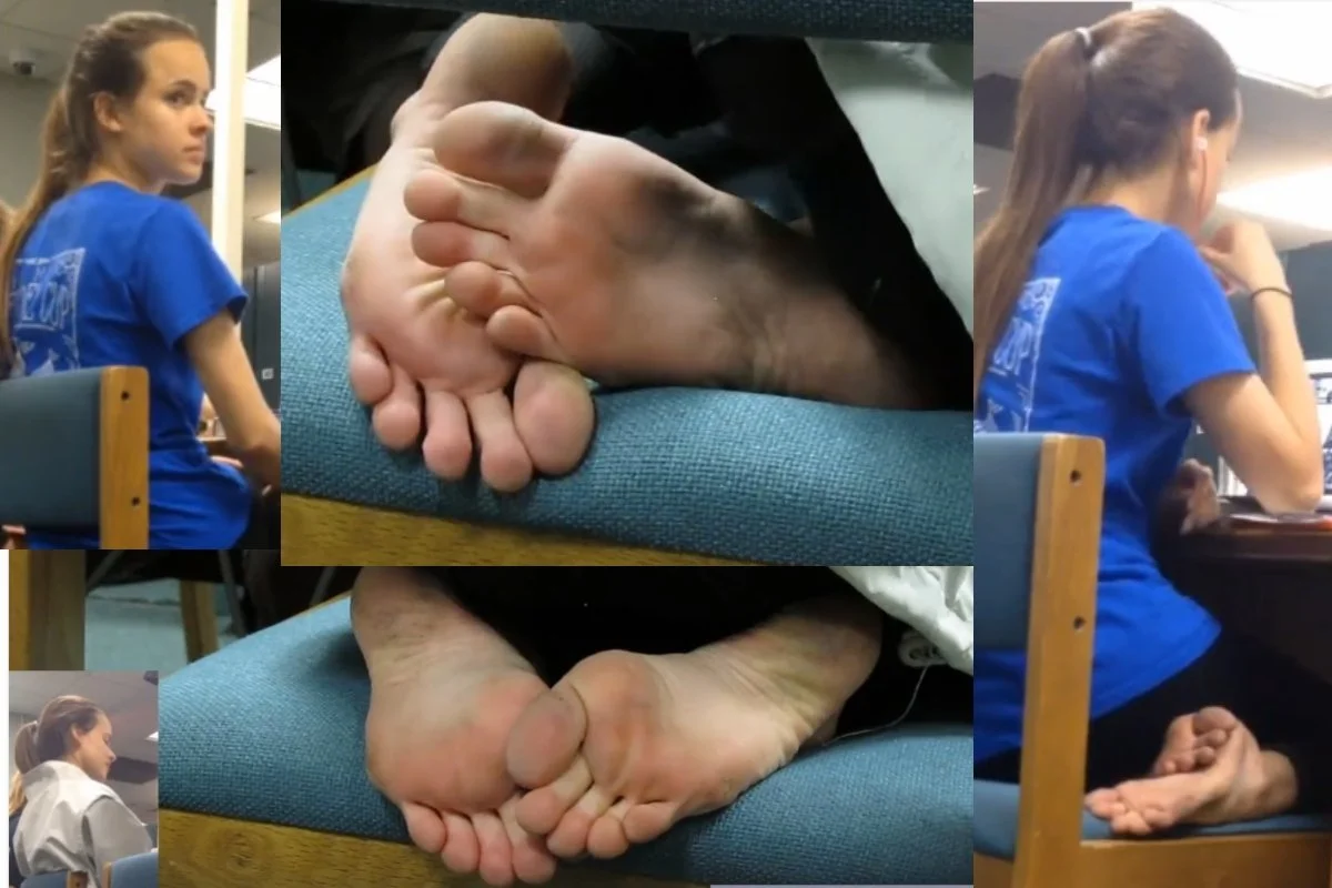 Film 215 - Candid Girl Feet, College Teen Library Dirty Soles