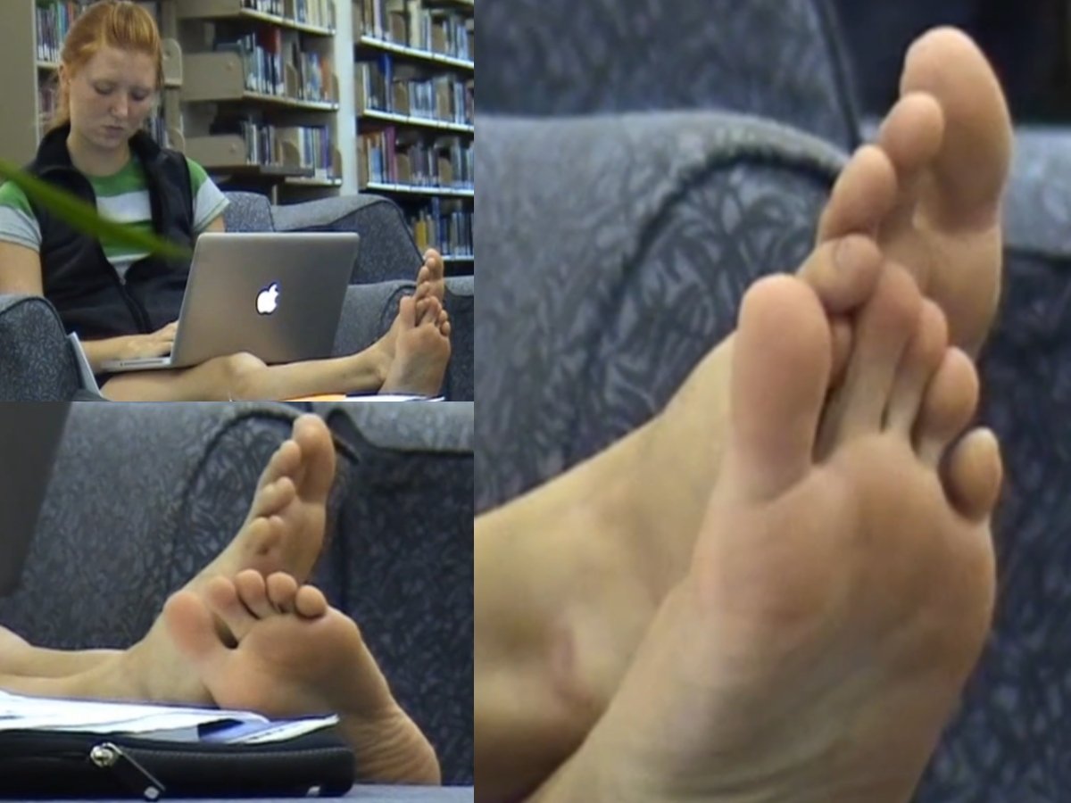 Film 261 - Candid Girl Feet, Ginger College Teen Soles