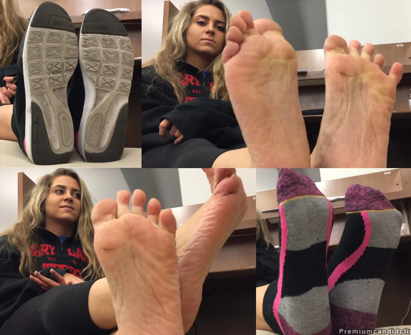 Video 219 - Public Feet Interview, "but I don't wanna take them off" College Blonde Soles