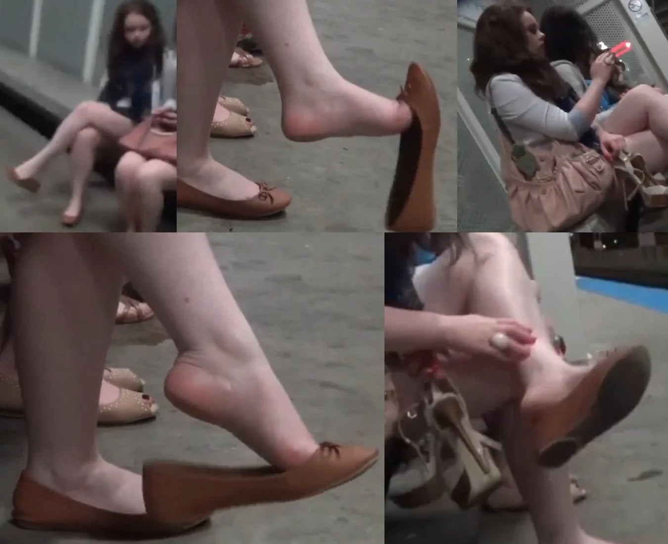Film 333 - Candid Girl Feet, College Teen Dangling Shoeplay