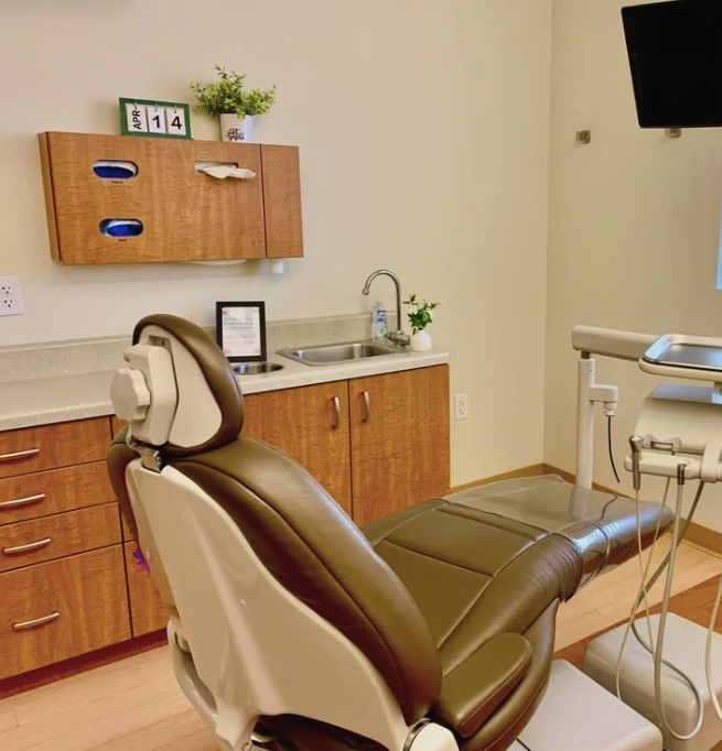 Comfortable dental treatment room at Watts Dental Co. in Madison, WI.