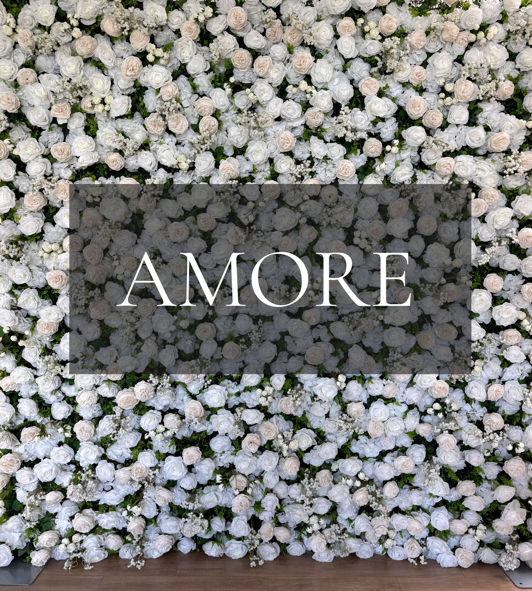 Champagne and ivory roses, soft blush blooms, baby’s breath.