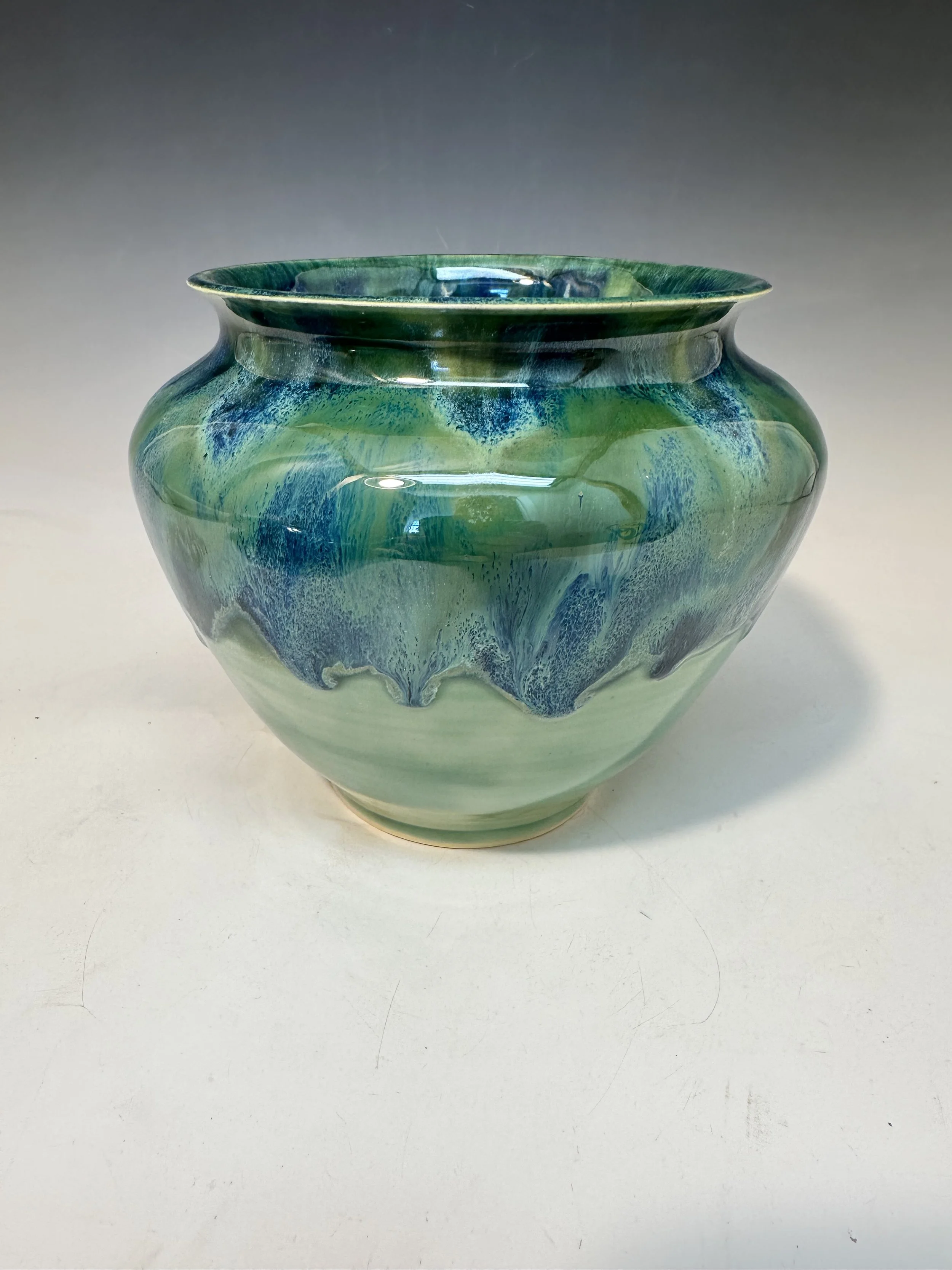 The first time this glaze did what I wanted!  8" with a 6" opening 