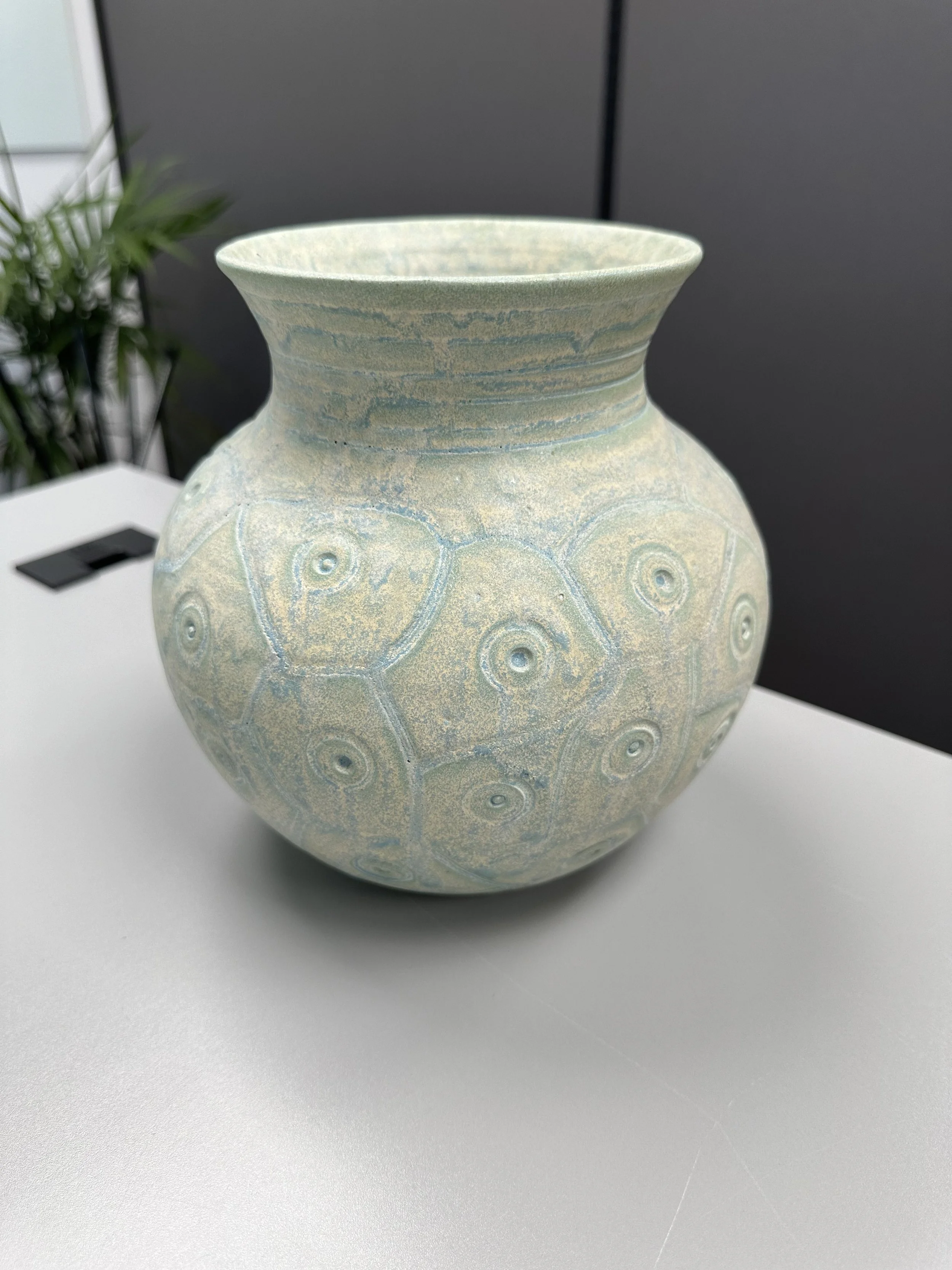 One of the few matte pieces I have done.  I usually prefer gloss, but this was cool over the textured "buttons".