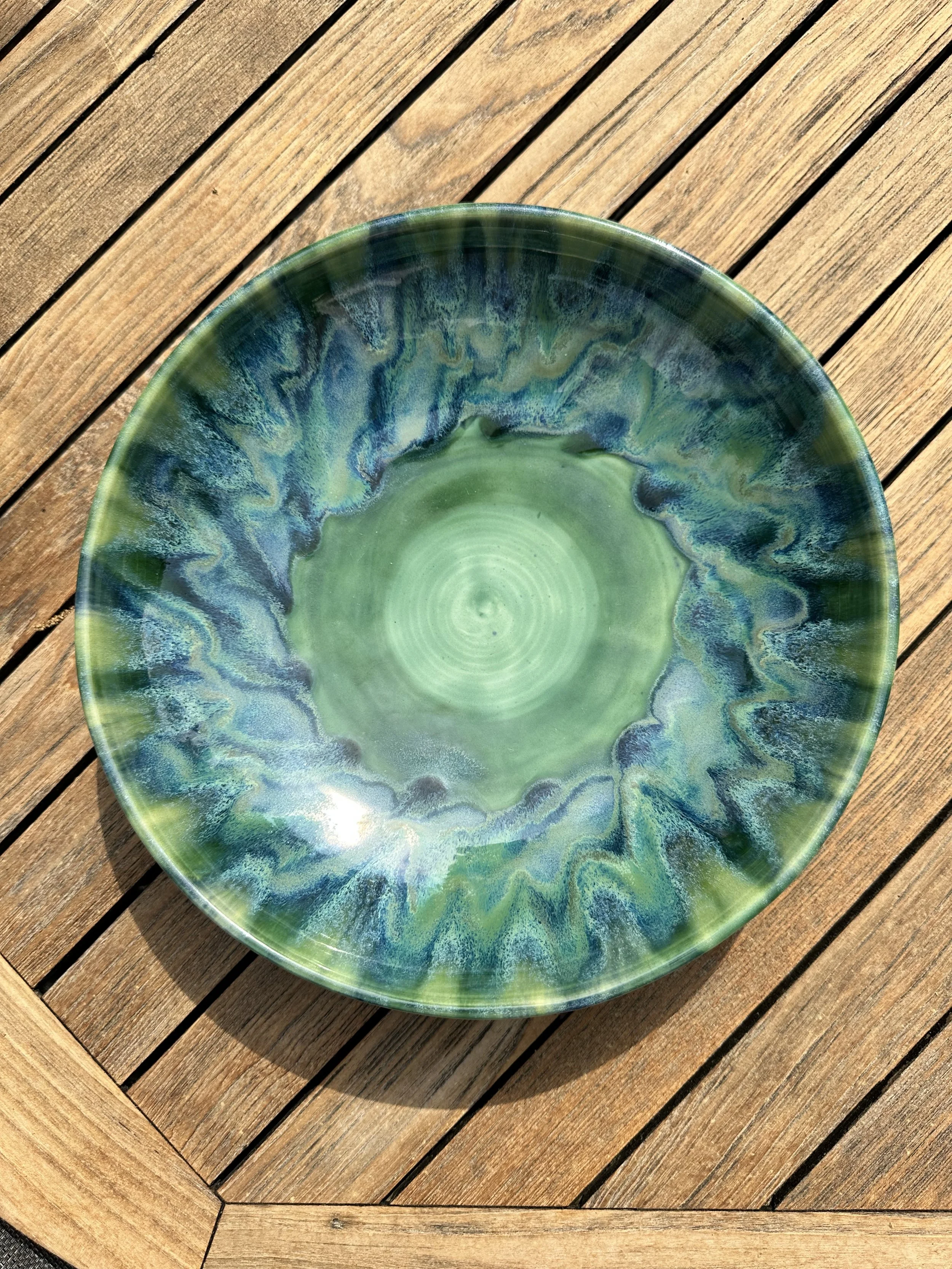 I think this is one of the best of this glaze combo.  I love how the deep color pools.