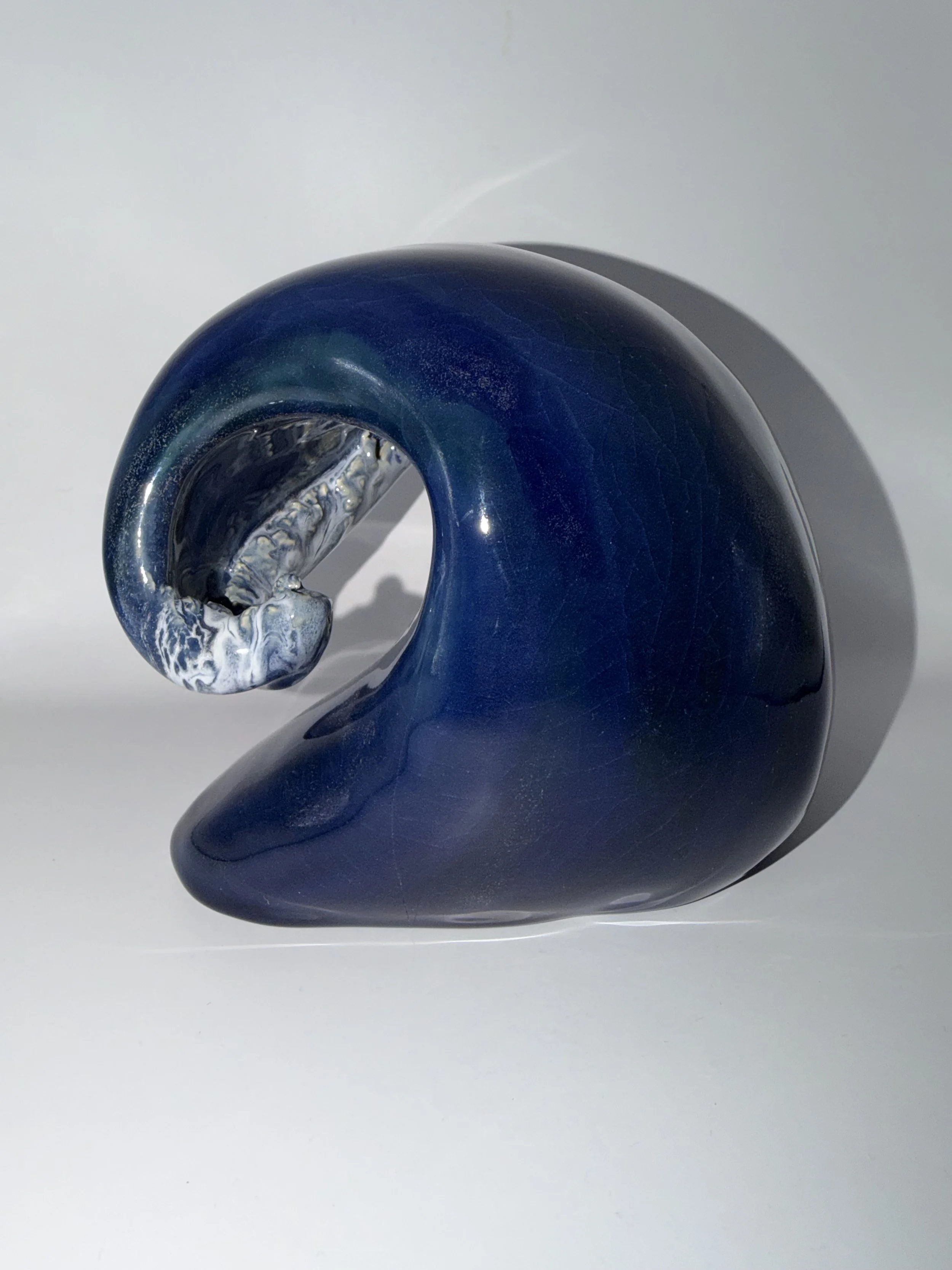 Blue Wave, Hand-built slab, ~6" x 6"x 5"