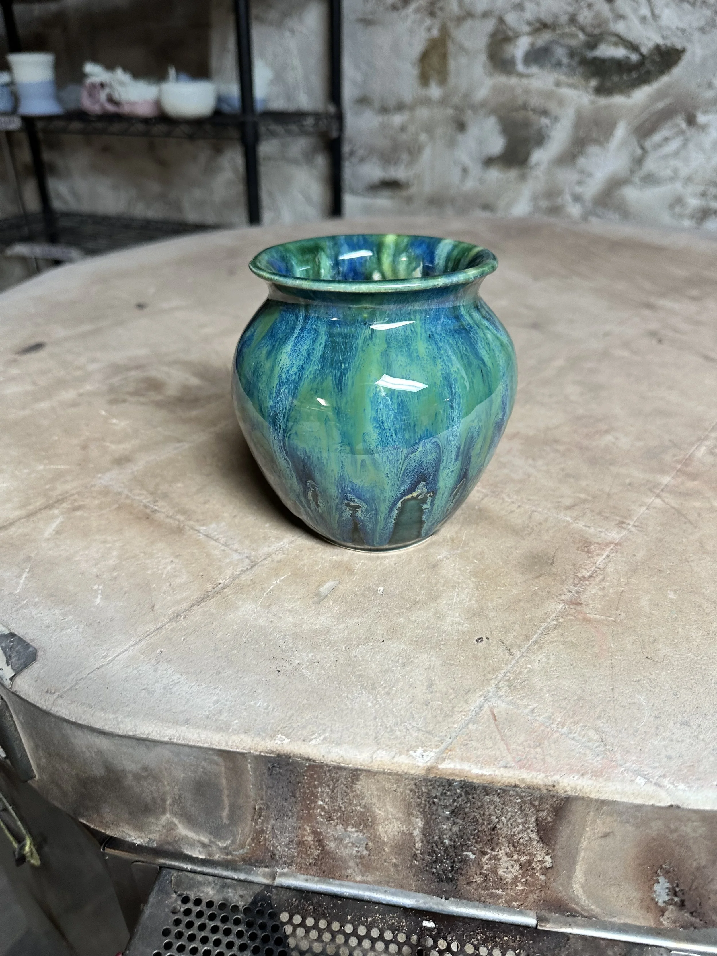 Loved this so much I took a picture straight out of the kiln!  8" high.