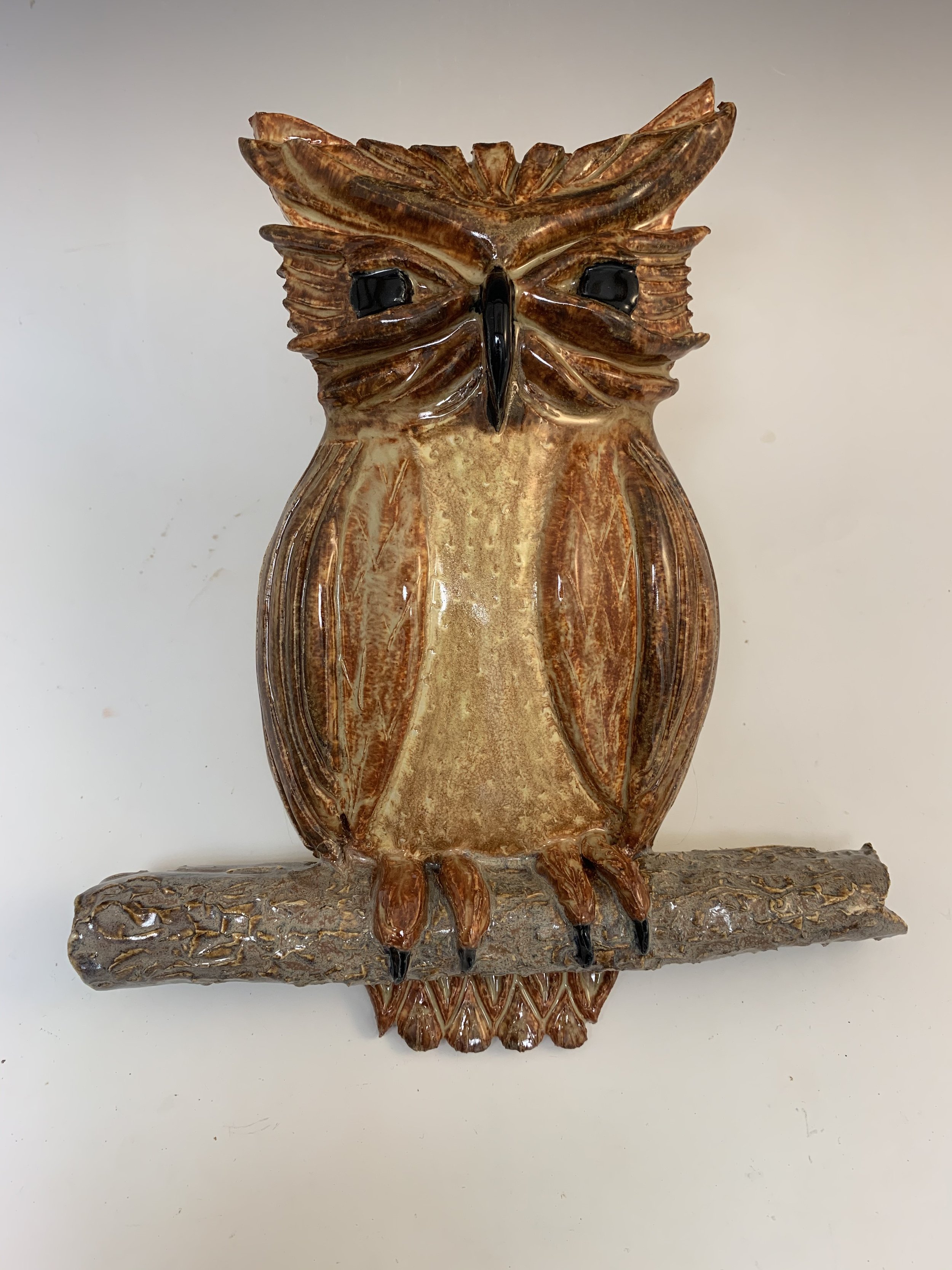Prudie!  My first Owl, Hand-built slab, ~14" x 8" x 1".  Several other iterations followed, but she is my favorite!