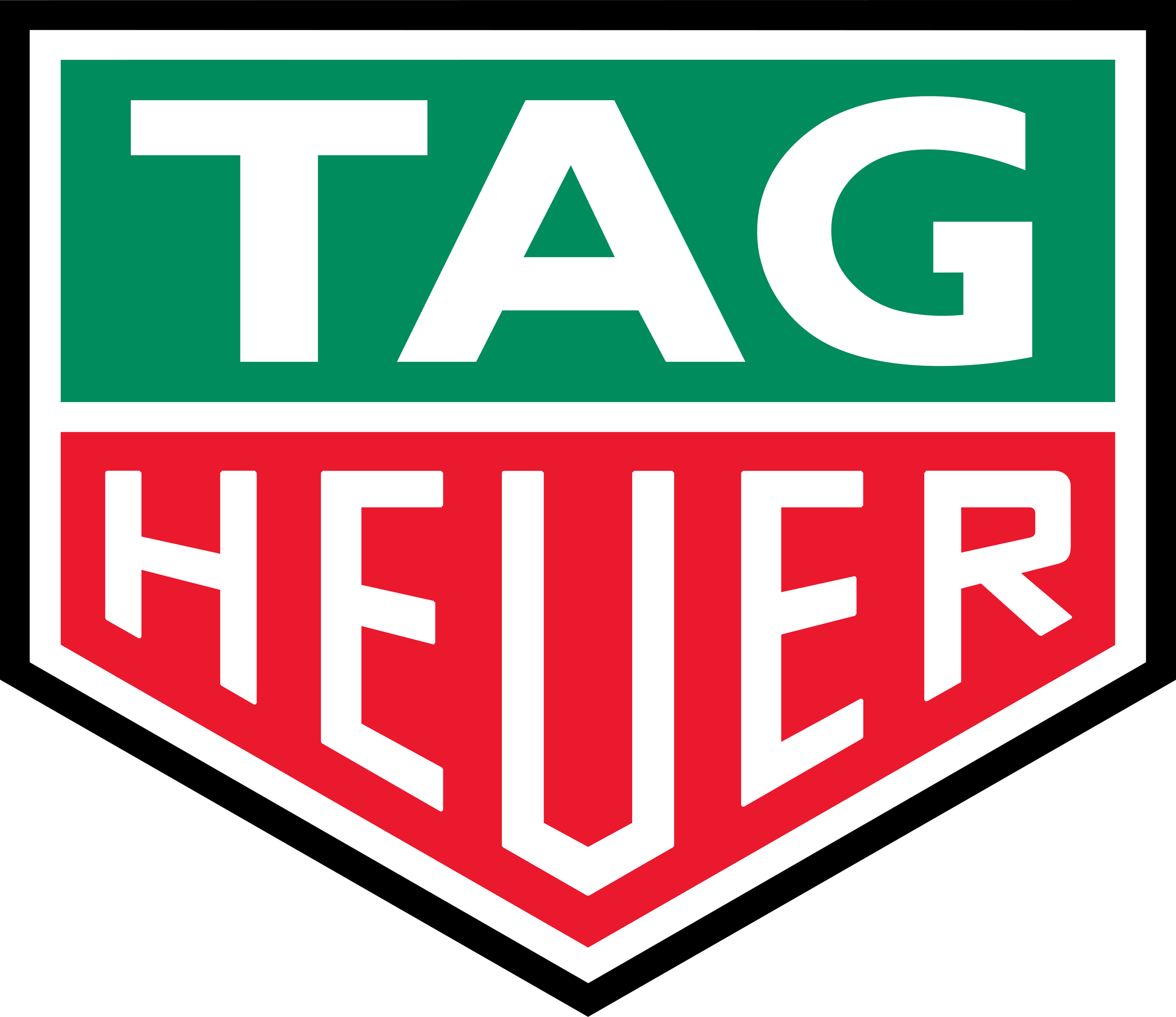 TAG Heuer logo with green, white, and red colors.