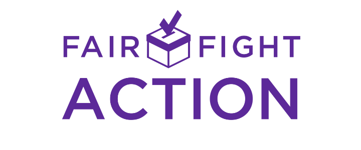 Logo with text 'Fair Fight Action' and a ballot box with a checkmark.