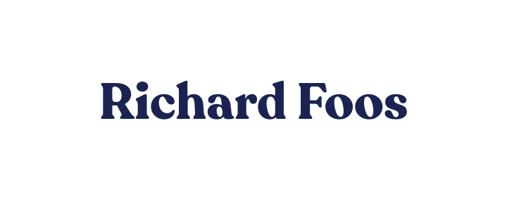 Richard Foos logo in navy blue text on white background