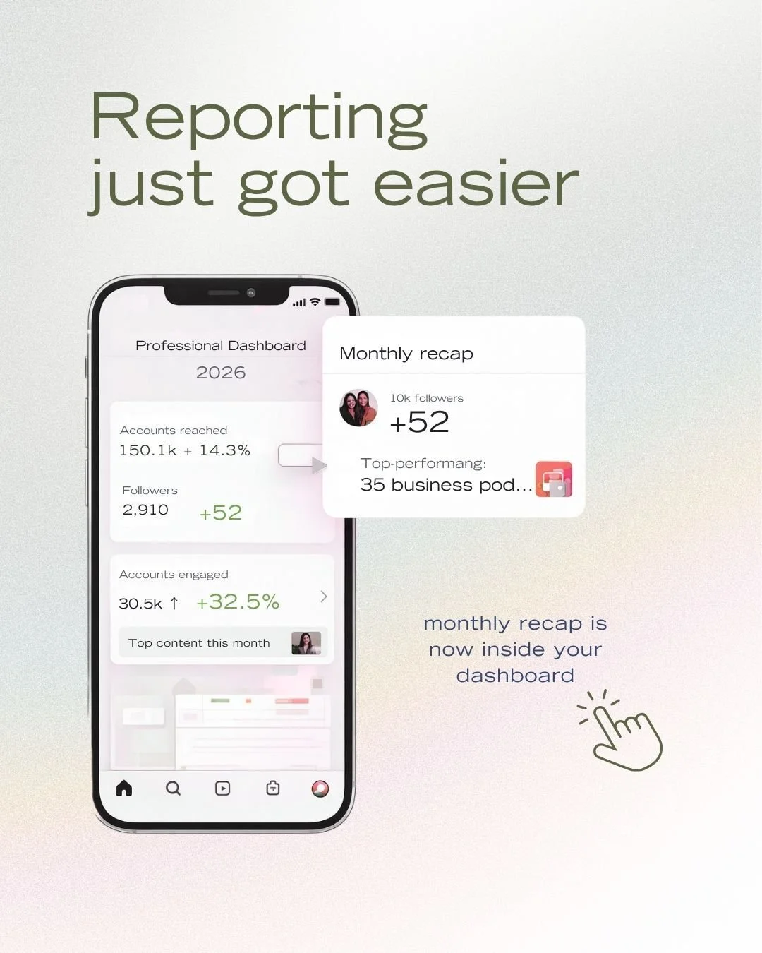 Instagram just rolled out a monthly recap inside the Professional Dashboard.
It&rsquo;s a built-in summary of your performance.

No more digging through multiple tabs.
Inside, you&rsquo;ll find:

 &bull; your total views
 &bull; follower growth
 &bul