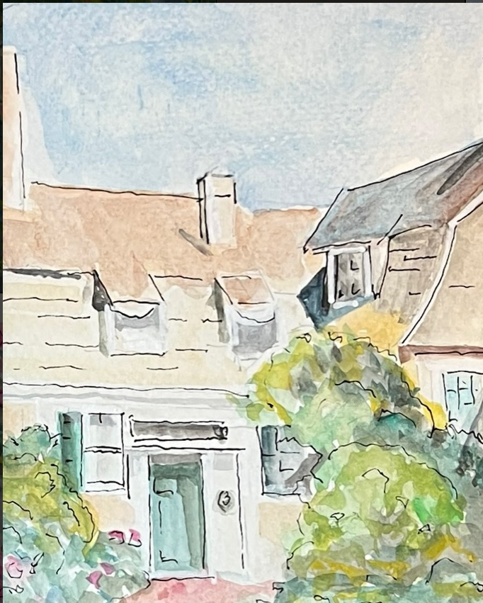 SOLD. "House Portrait of an Artist" (notecards available). 
