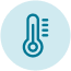 Temperature icon with a thermometer