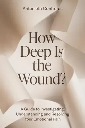 Book cover titled 'How Deep Is the Wound?' by Antonieta Contreras