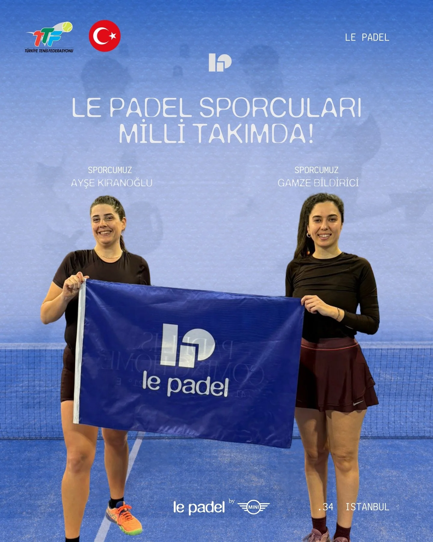 Le Padel sporcuları Milli Takım&rsquo;da! 🇹🇷

Sporcularımız Ayşe Kıranoğlu ve Gamze Bildirici&rsquo;yi bu b&uuml;y&uuml;k başarıları i&ccedil;in y&uuml;rekten tebrik ediyoruz.

Le Padel ailesi olarak gururluyuz, heyecanlıyız ve t&uuml;m g&uuml;c&uu