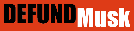Image with the words 'DEFUND Musk' in bold black and white text on a red background.