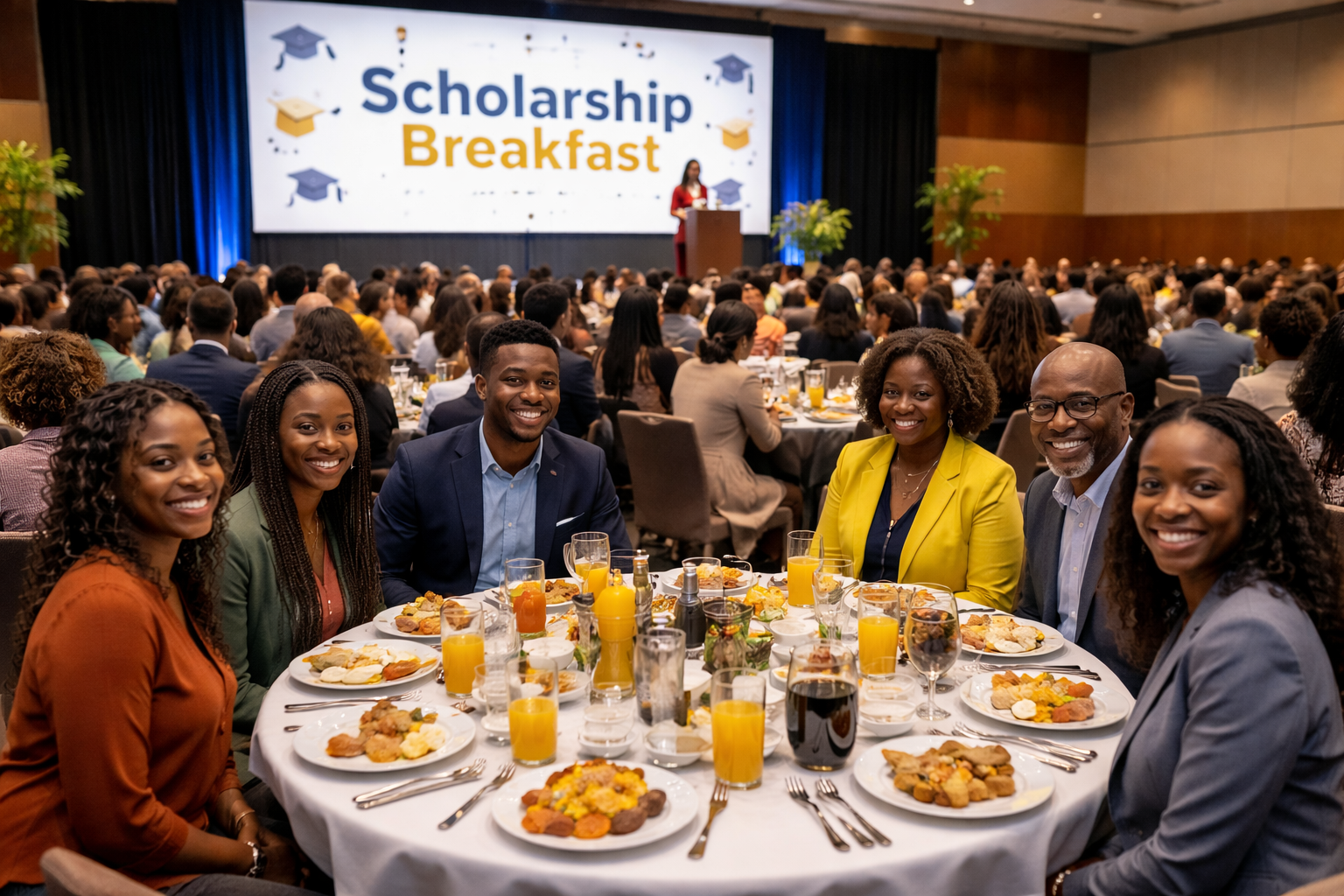 ChatGPT created image of people at table eating breakfast