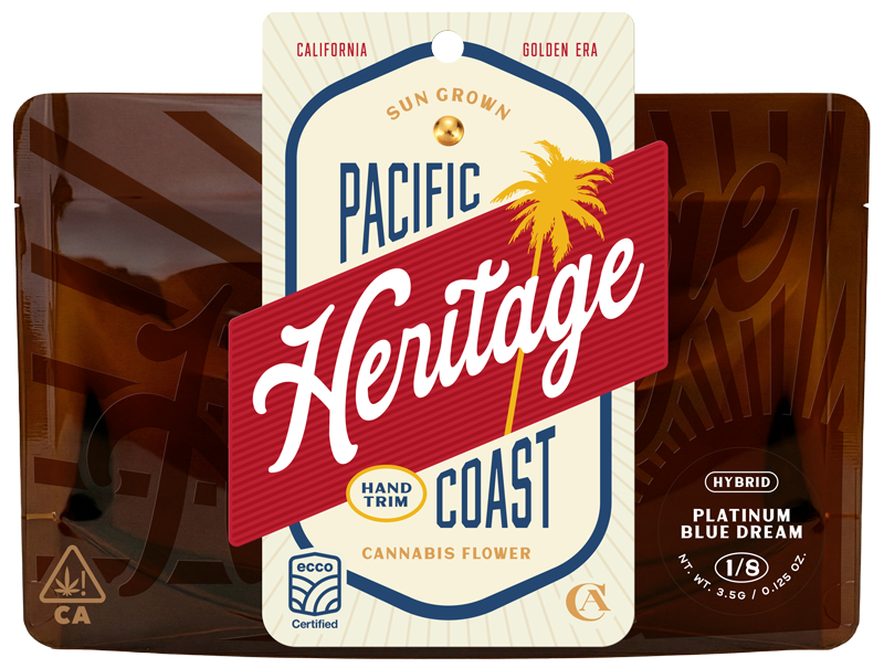 Pacific Coast Heritage Platinum Blue Dream Sun Grown California ECCO Certified Cannabis Flower