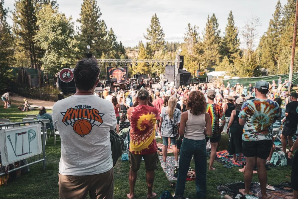 The crowd facing the stage in Truckee