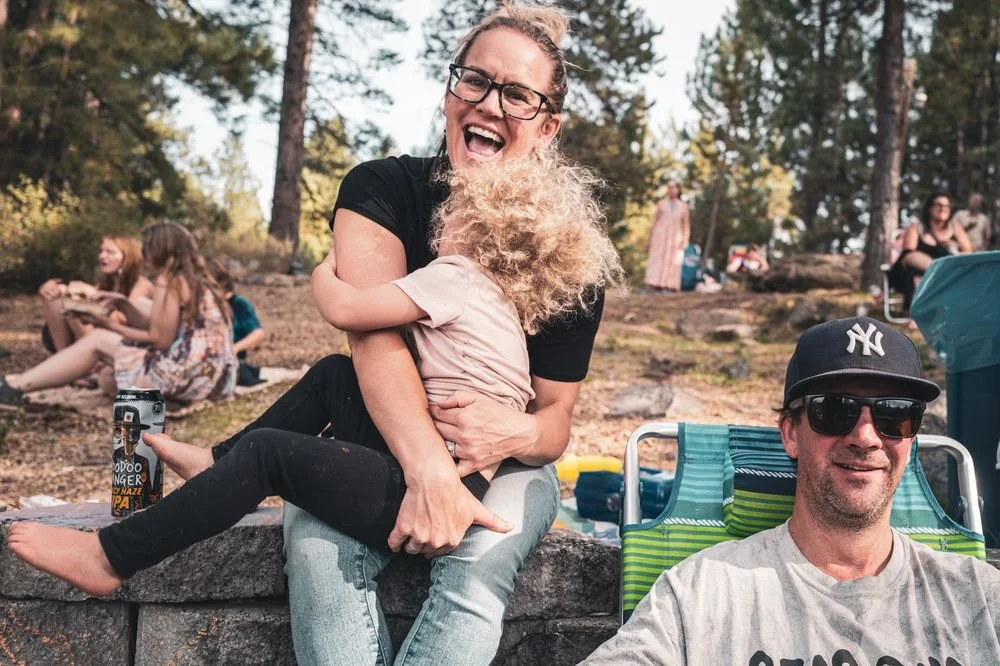 Families on the lawn at Truckee