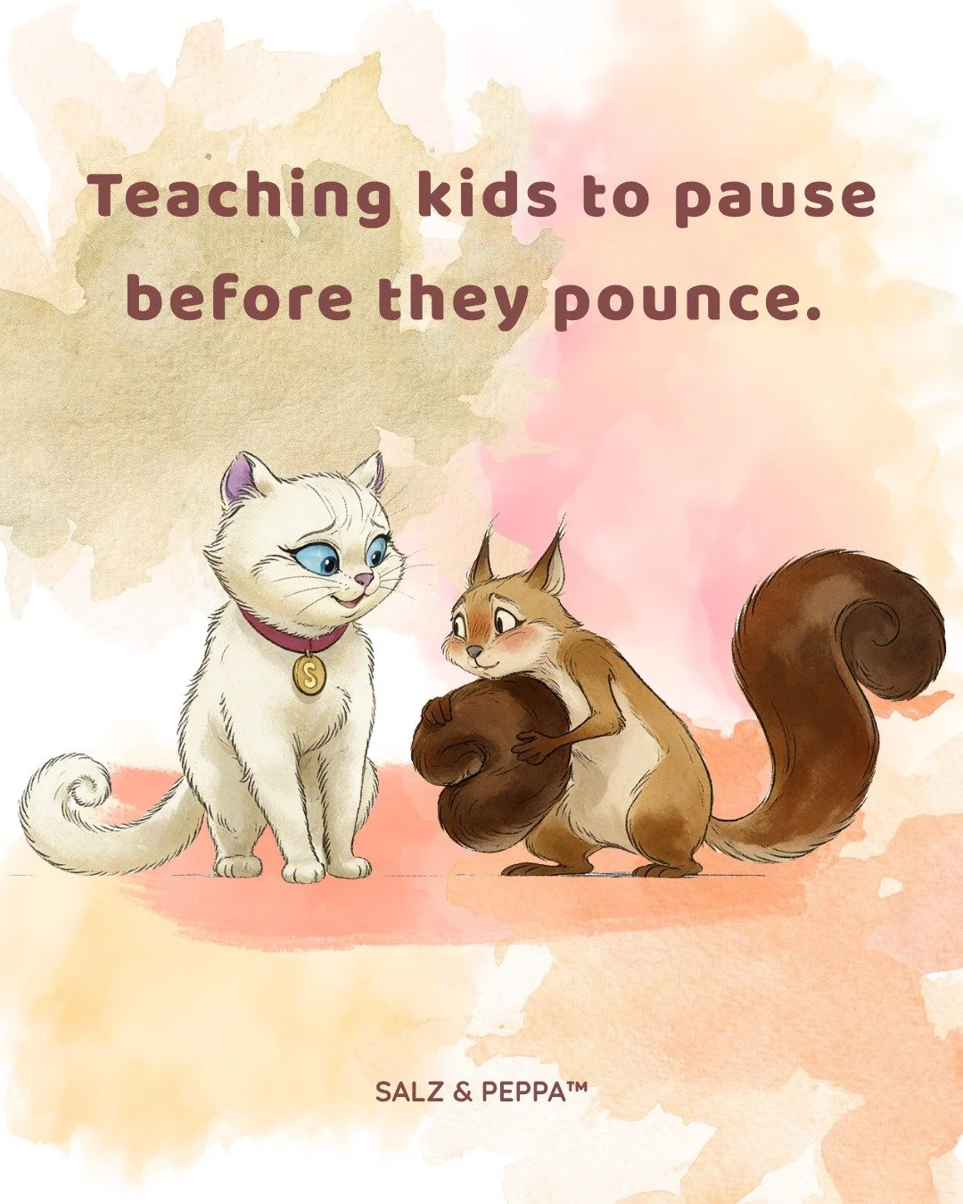 **Teaching kids to pause before they pounce. 🐾**

Big feelings can lead to quick reactions.

And when you're little, slowing down long enough to ask *&ldquo;What actually happened?&rdquo;* takes practice.

Salz &amp; Peppa are learning that, too.

P
