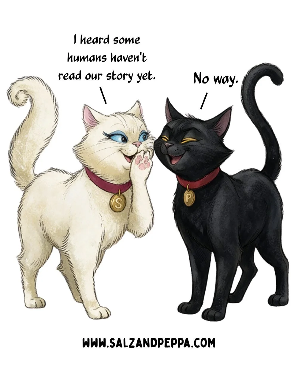Salz has received some very disturbing evidence. 🔎

Apparently there are still humans who haven't met the two feline detectives behind Salz &amp; Peppa&trade; in the Missing Pizza.

Peppa's response?

&ldquo;No way.&rdquo; 😹

We may need to investi