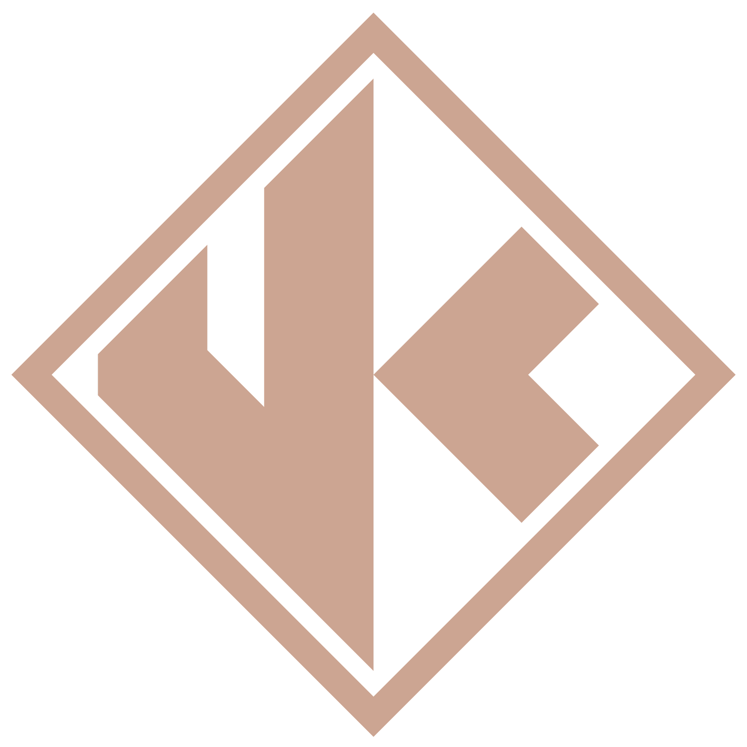 Stylized logo consisting of a black outline diamond shape with beige interior sections forming the letters 'V' and 'E'.