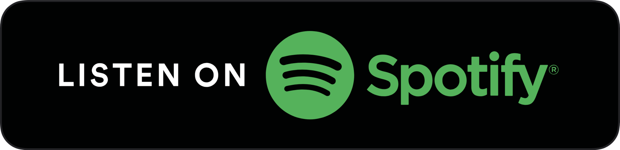 Spotify logo with the text 'Listen on Spotify' on a black background.